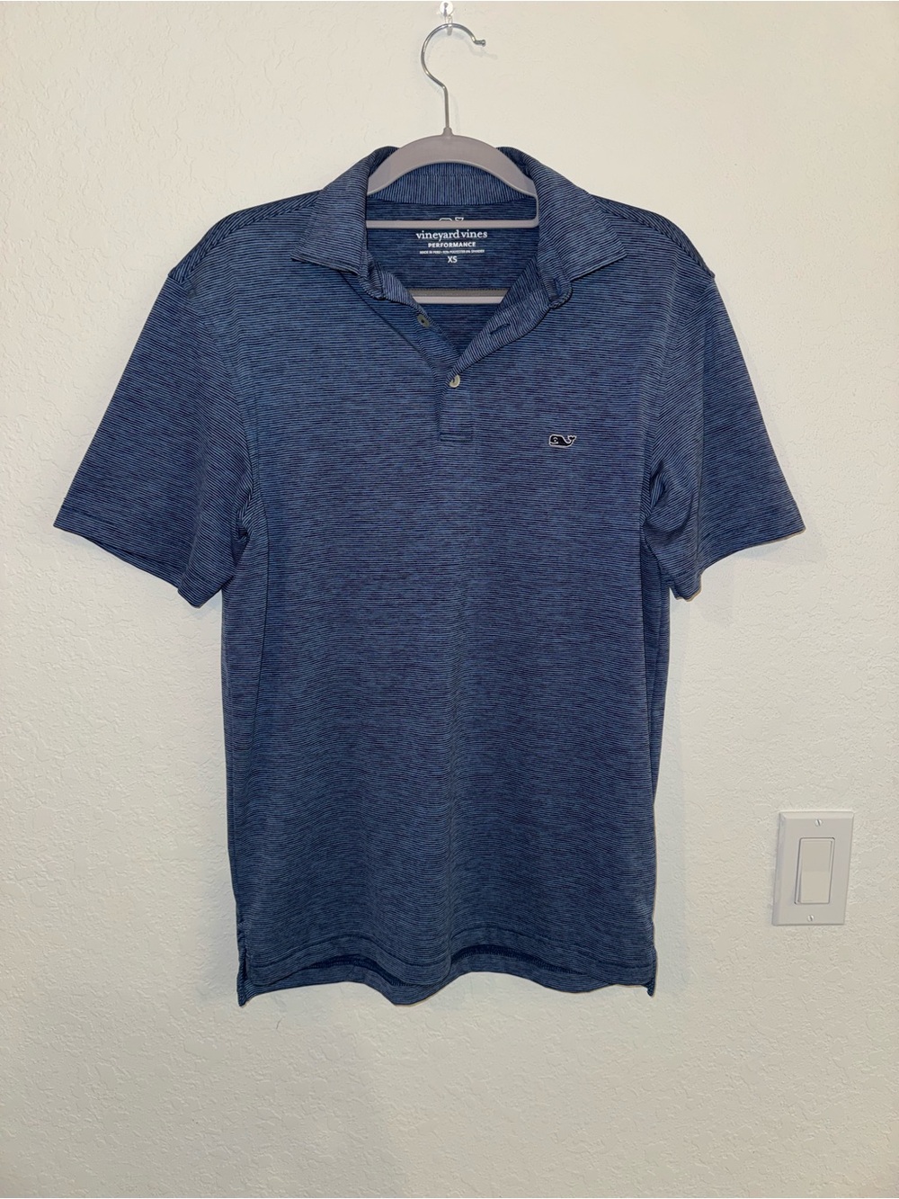 Vineyard Vines Men's Heathered Blue Polo